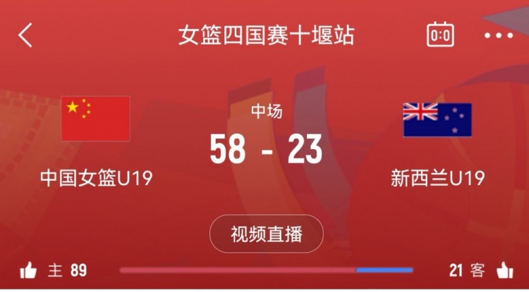 攻防碾壓！中國女籃U19半場領(lǐng)先新西蘭U19隊35分 次節(jié)狂轟21-2
